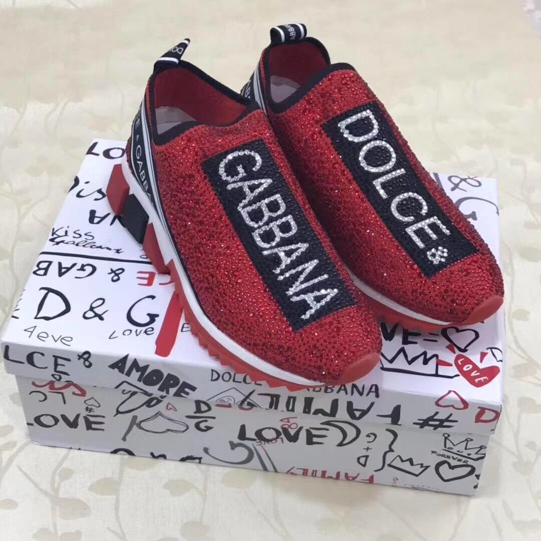 Dolce and gabbana red sneakers sales